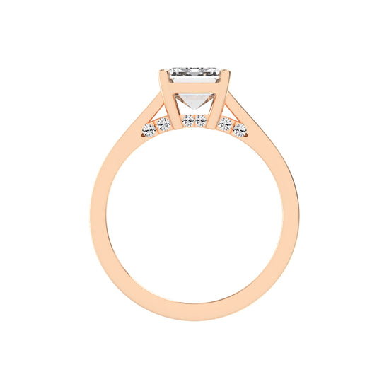 Lumireve Split Shank Emerald Cut Classic Lab Diamond Ring