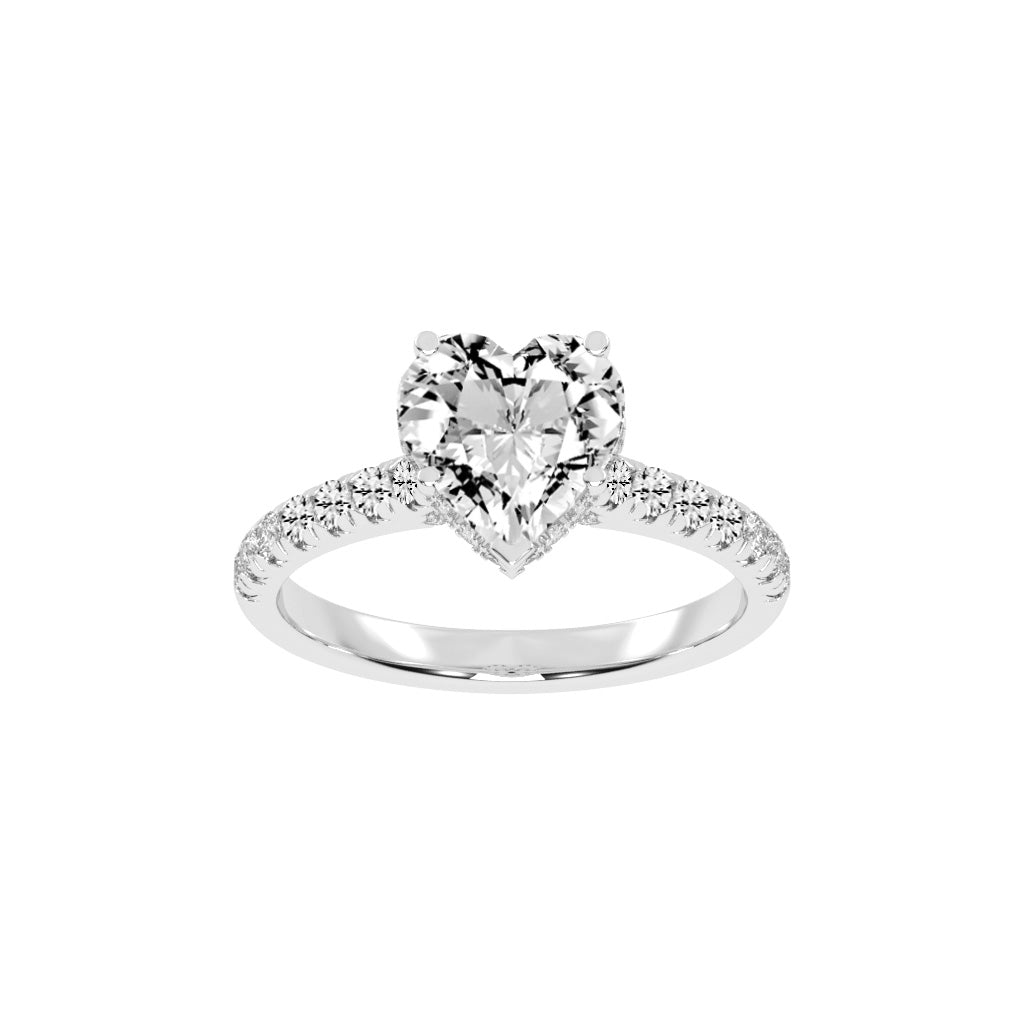 Solandra Heart Shape Side Stone Lab Diamond Ring