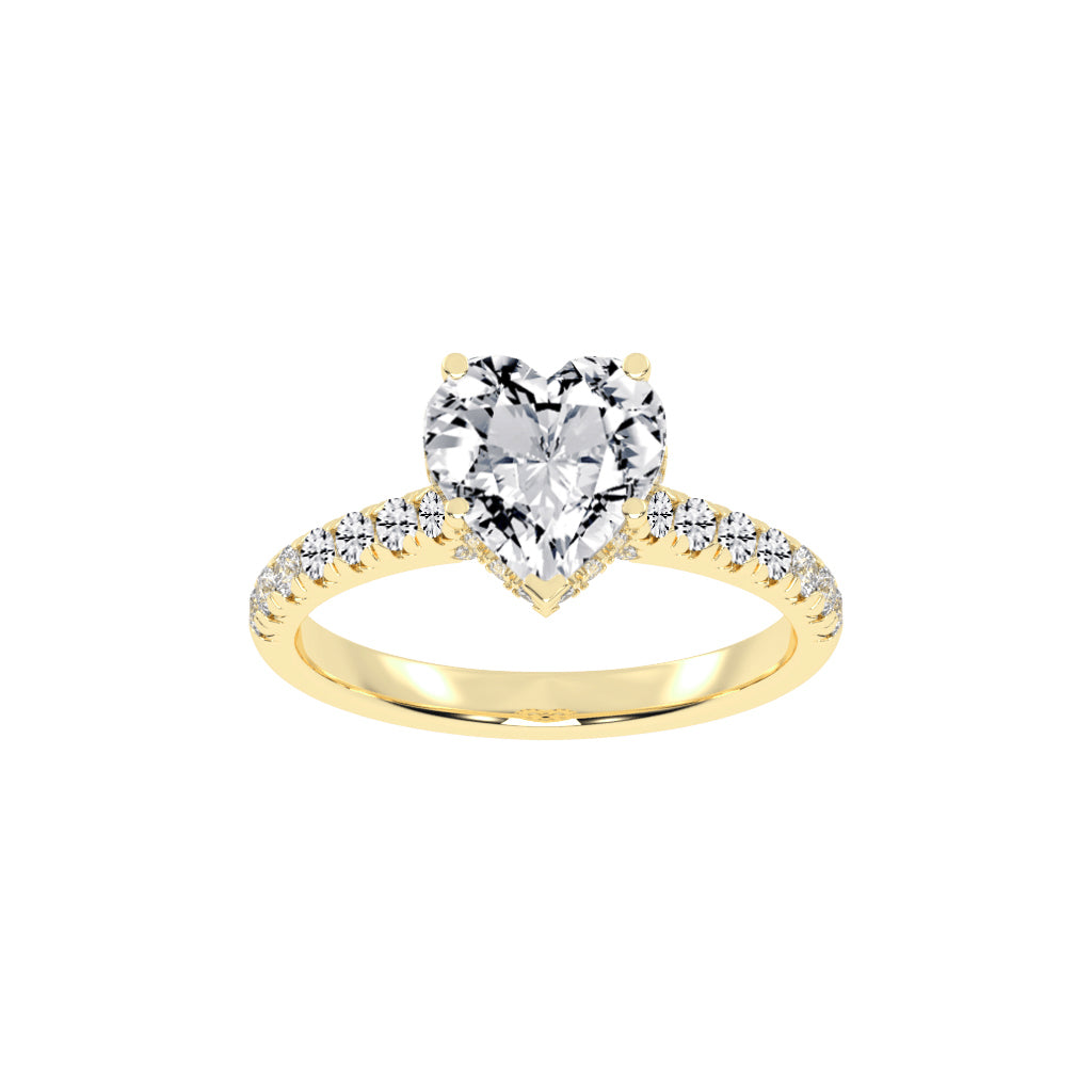 Solandra Heart Shape Side Stone Lab Diamond Ring