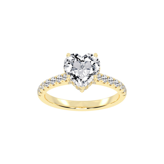 Solandra Heart Shape Side Stone Lab Diamond Ring