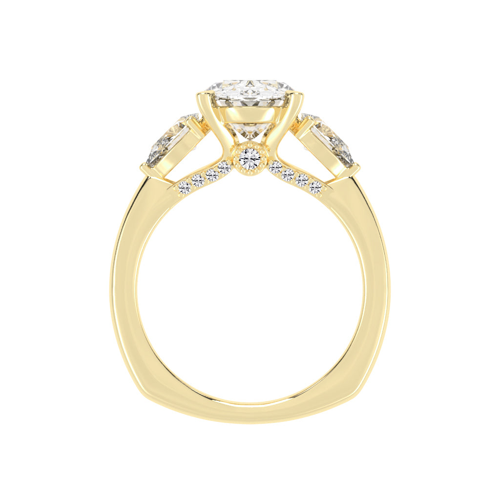 Trevelia Oval Cut Three Stone Lab Diamond Ring