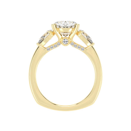 Trevelia Oval Cut Three Stone Lab Diamond Ring