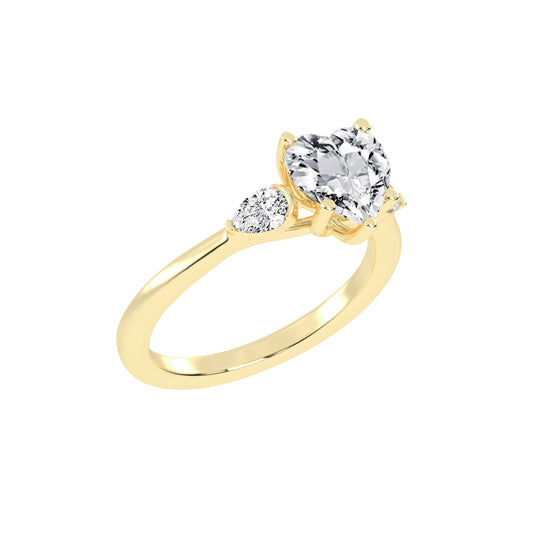 Trillara Heart Cut Three Stone Lab Diamond Ring