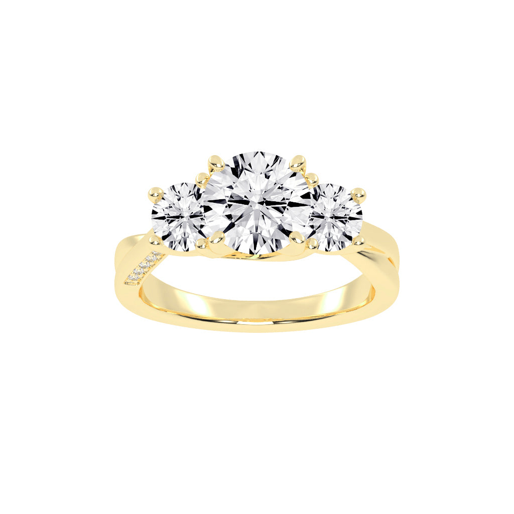 Triariel Round Cut Three Stone Lab Diamond Ring
