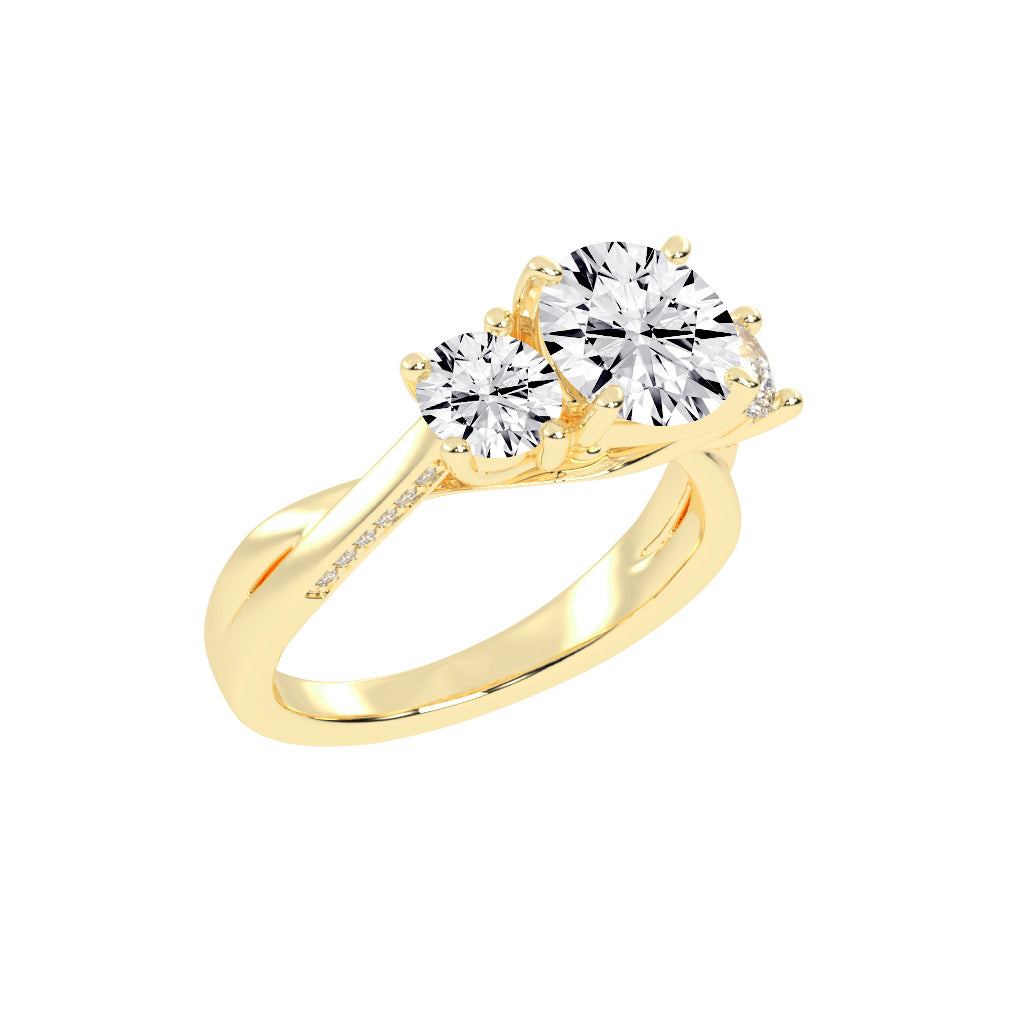 Triariel Round Cut Three Stone Lab Diamond Ring