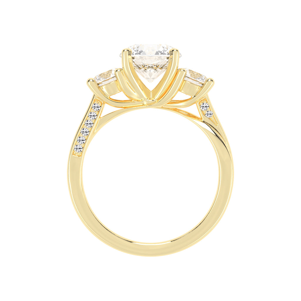 Triariel Round Cut Three Stone Lab Diamond Ring