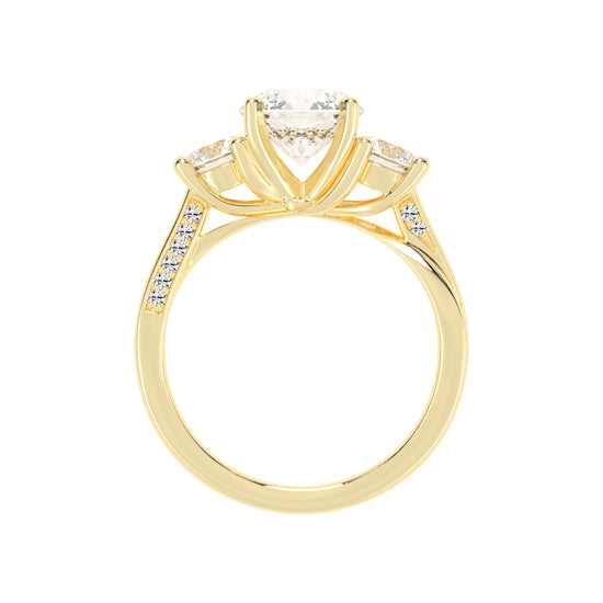 Triariel Round Cut Three Stone Lab Diamond Ring