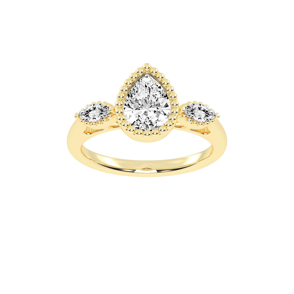 Halicara Pear Cut Halo Lab Diamond Ring