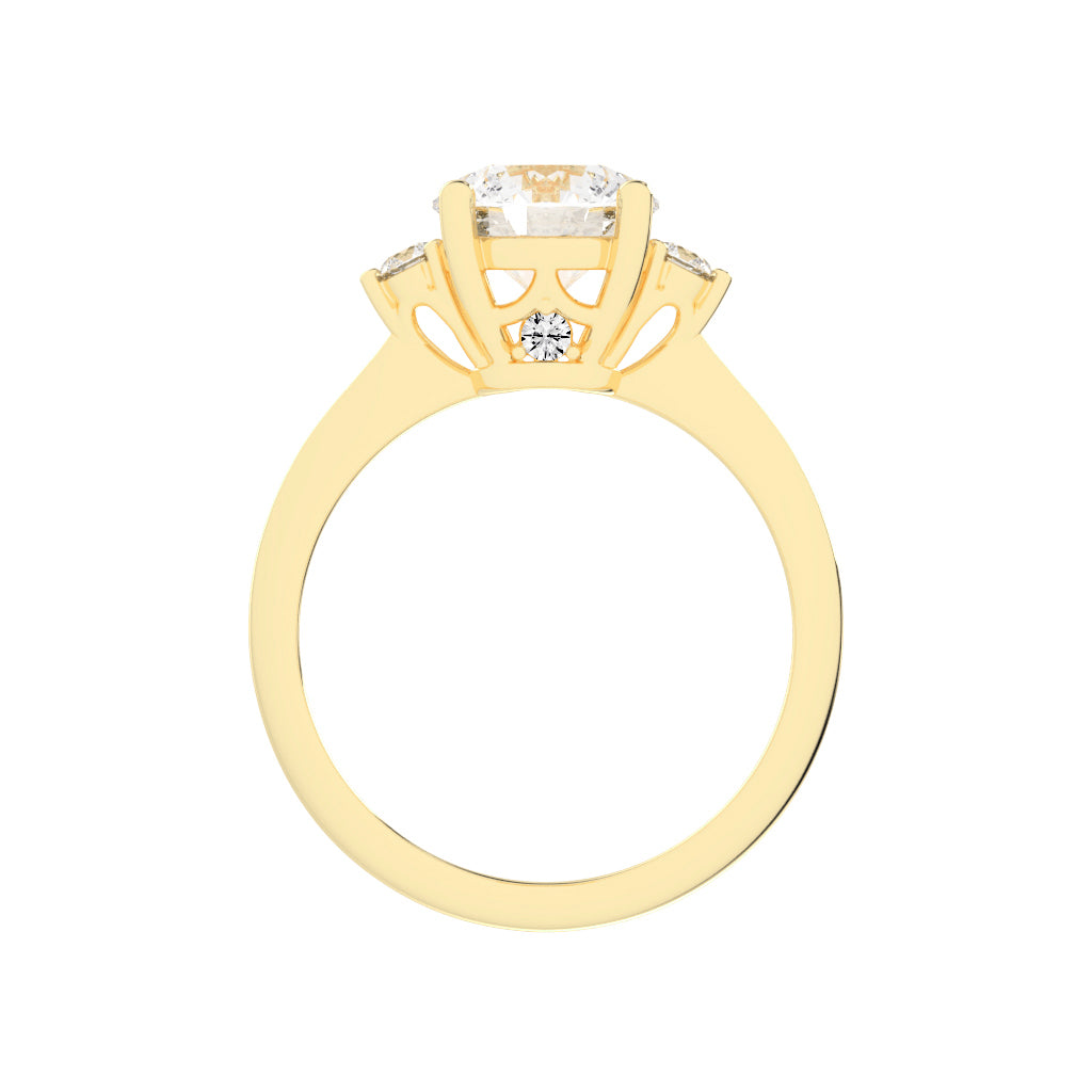 Solendria Two Head Round Cut Lab Diamond Ring