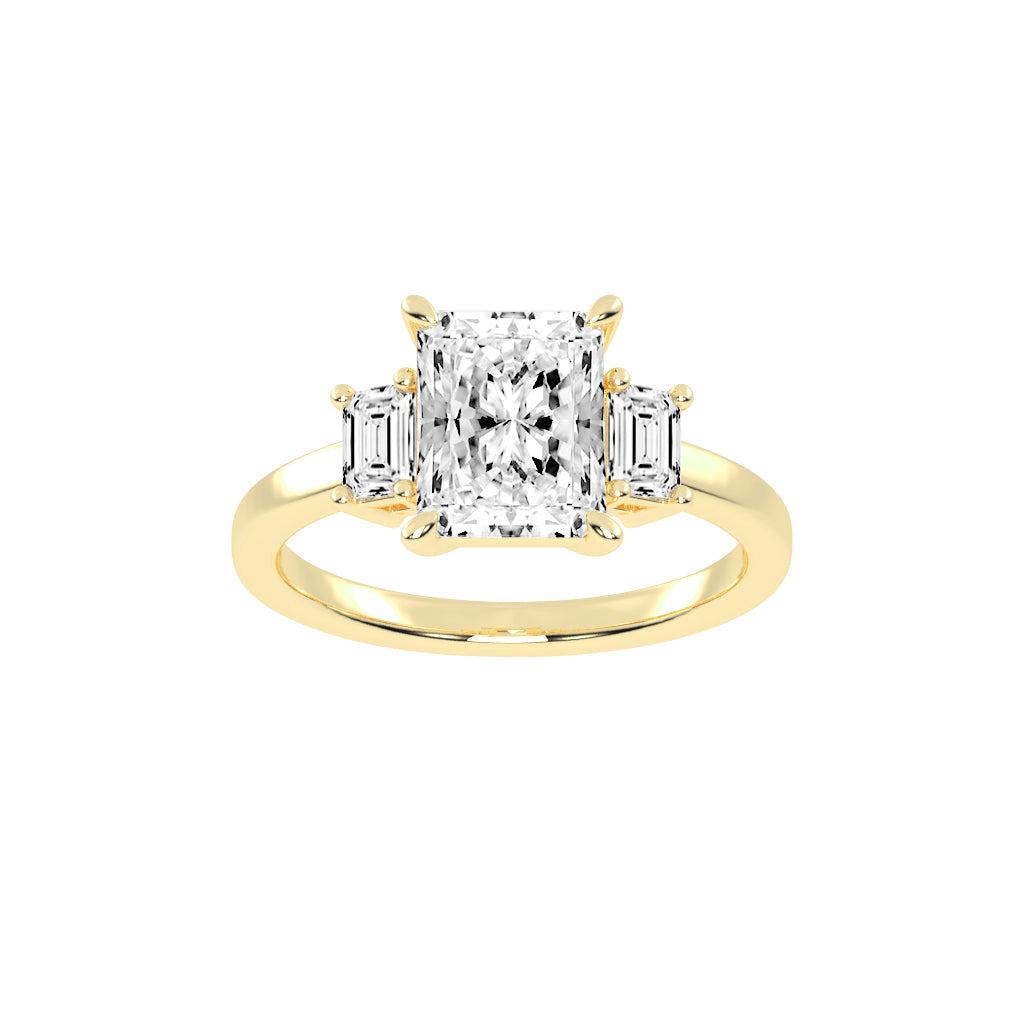 Trilia Petite Claw Radiant Cut Lab Diamond Ring