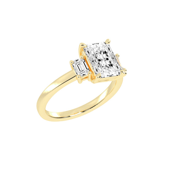 Trilia Petite Claw Radiant Cut Lab Diamond Ring