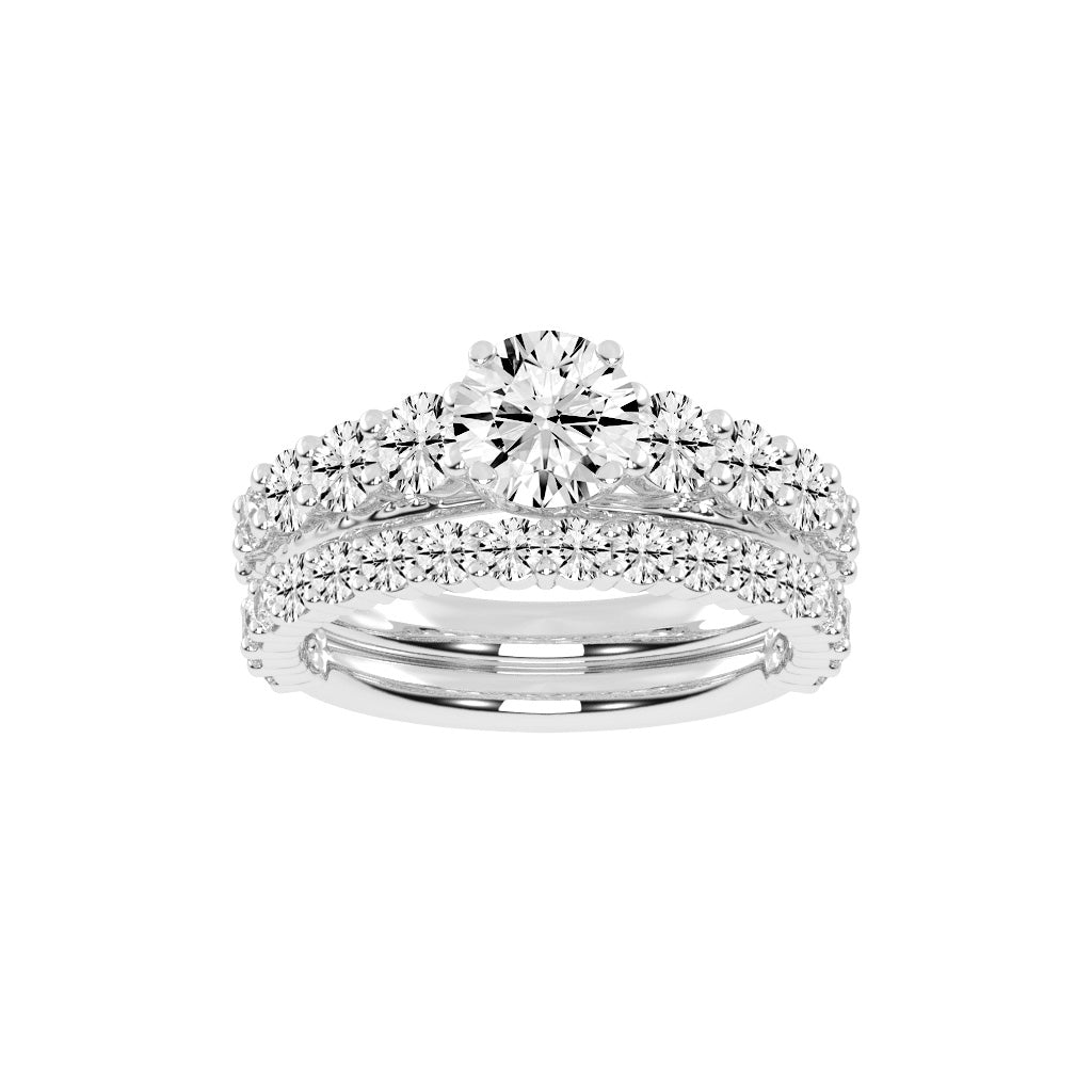 Aurestra Two Band Round Cut Classic Lab Diamond Ring