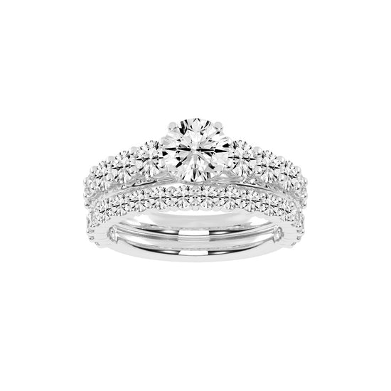 Aurestra Two Band Round Cut Classic Lab Diamond Ring