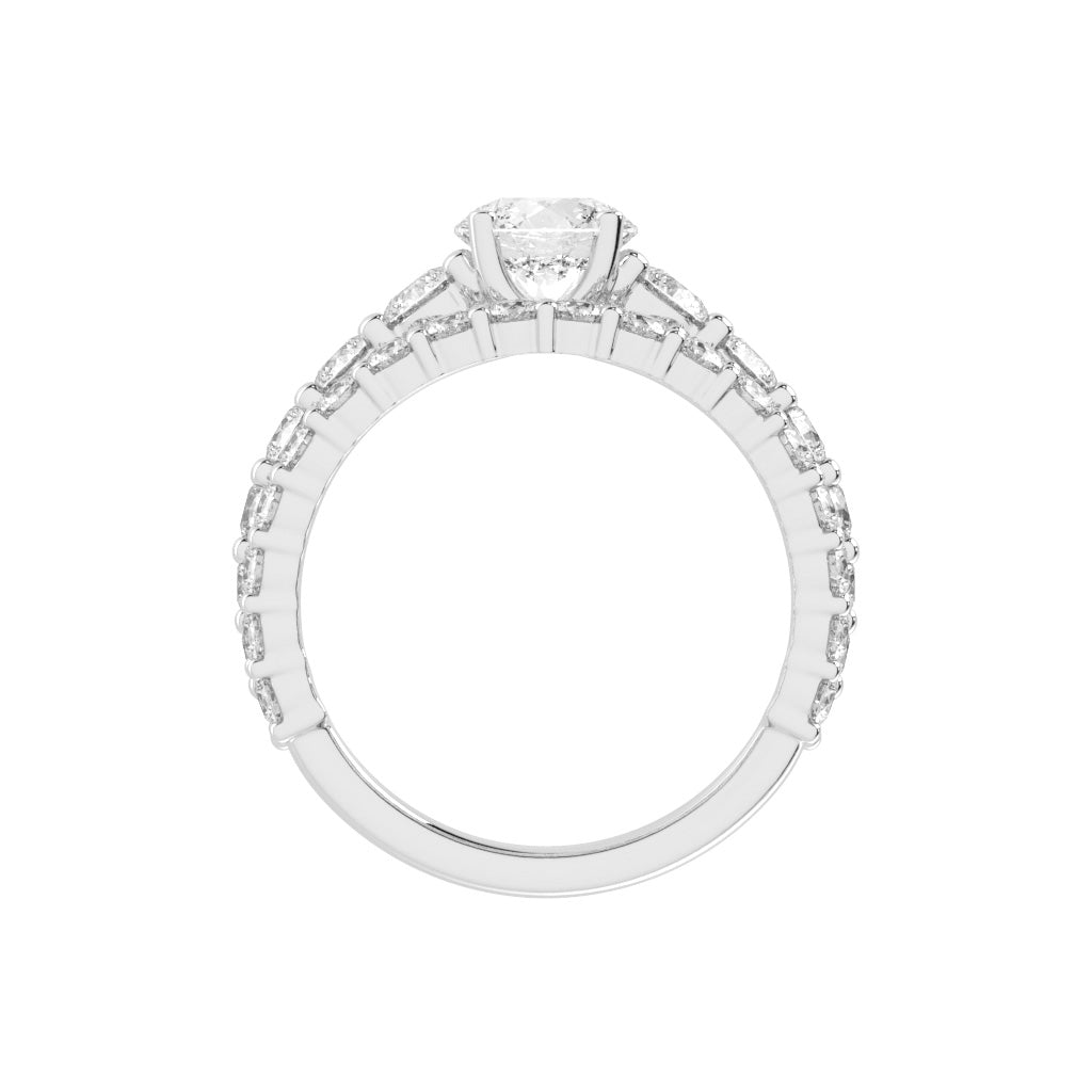 Aurestra Two Band Round Cut Classic Lab Diamond Ring