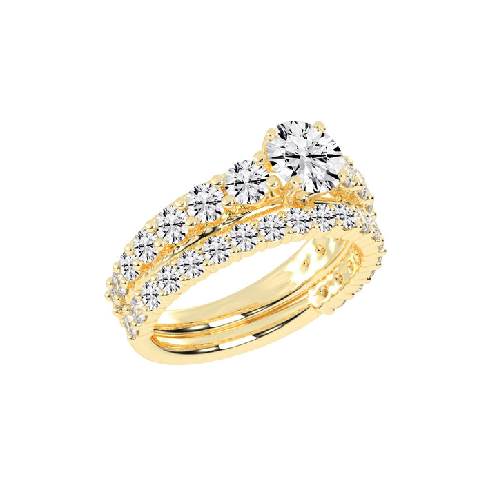 Aurestra Two Band Round Cut Classic Lab Diamond Ring