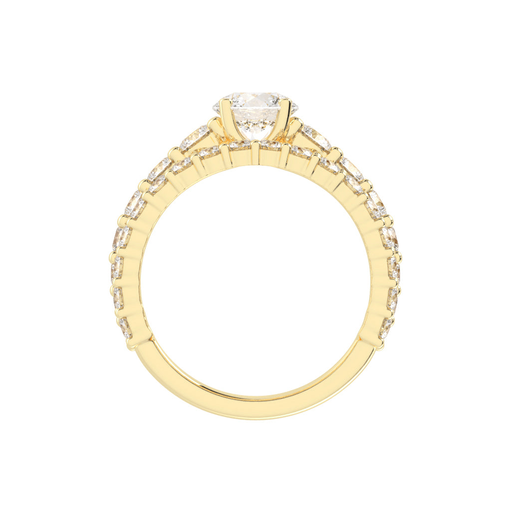 Aurestra Two Band Round Cut Classic Lab Diamond Ring
