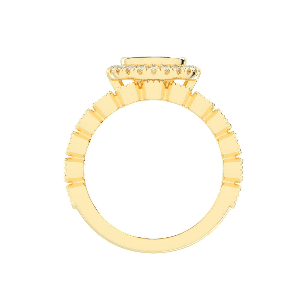 Halidelle Bezelset Pear Cut Halo Lab Diamond Ring