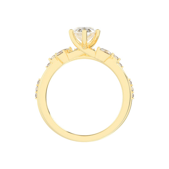 Glissara Two Band Marquise Cut Classic Lab Diamond Ring