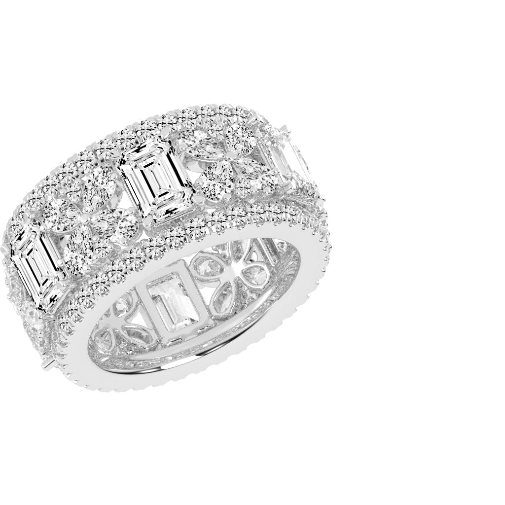 Valena Emerald Cut Eternity Lab Diamond Ring
