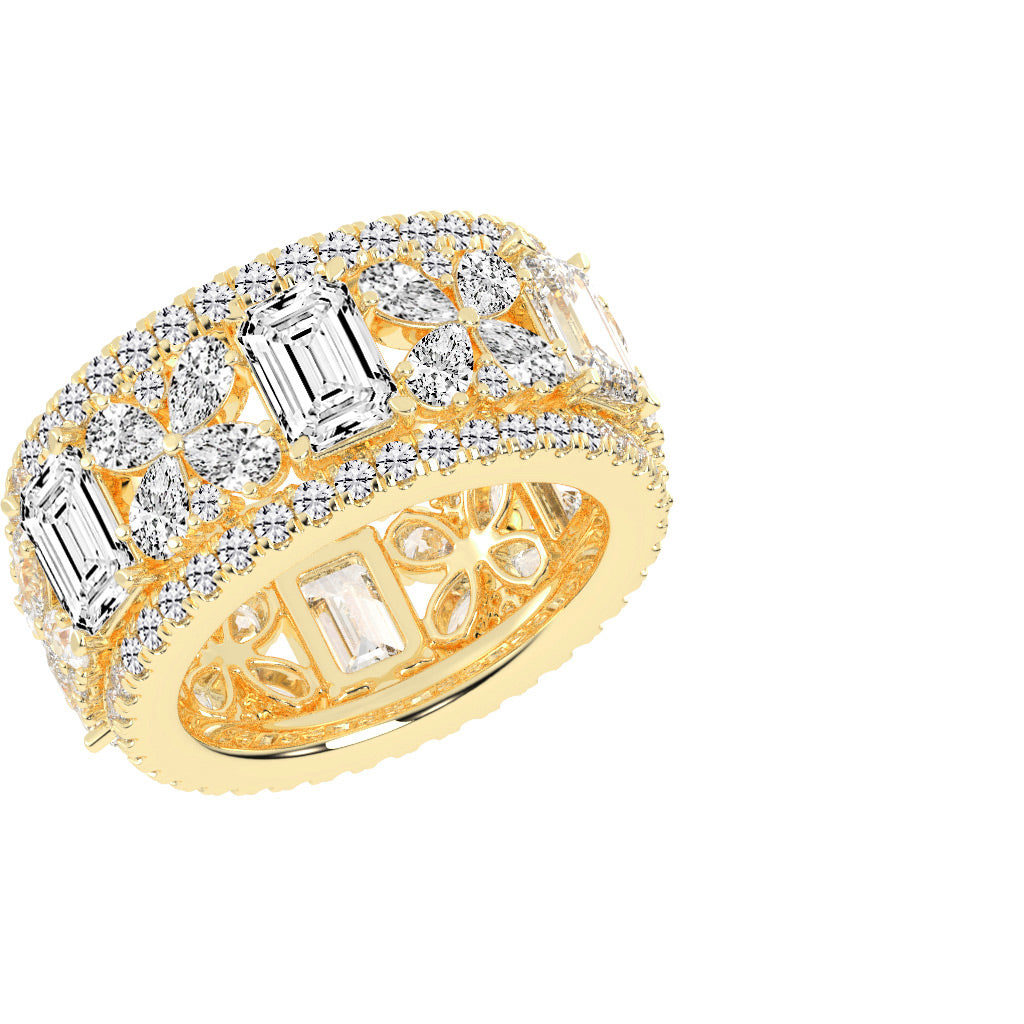 Valena Emerald Cut Eternity Lab Diamond Ring