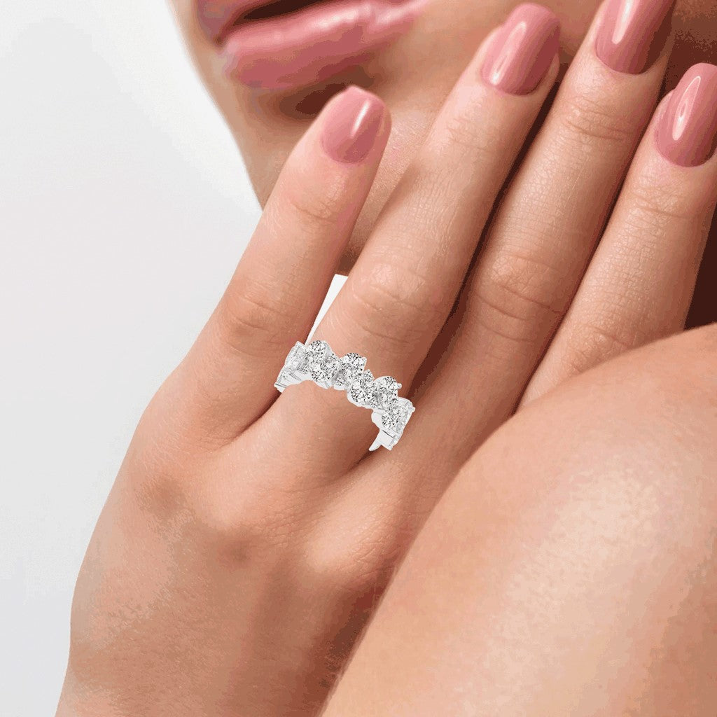 Amarise Pear Cut Eternity Lab Diamond Ring