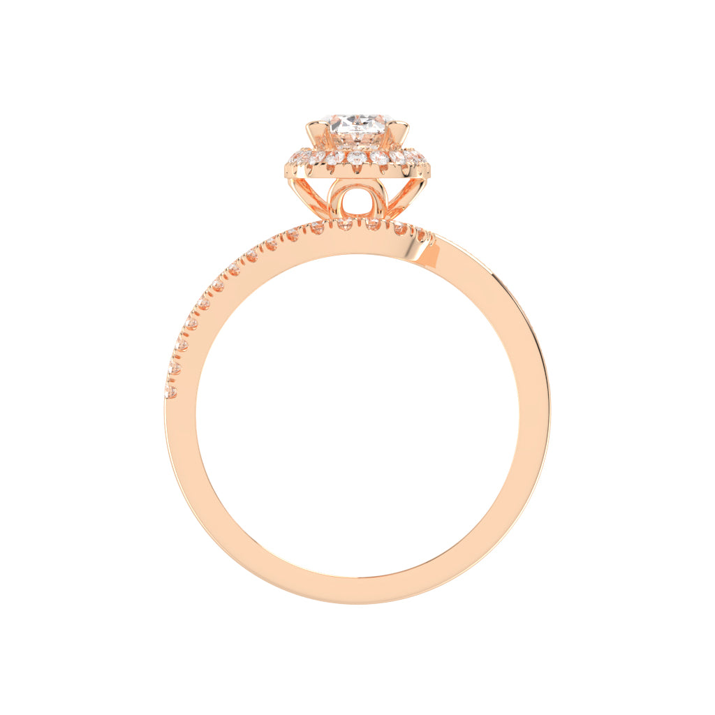 Adorelle Freeform Oval Cut Classic Lab Diamond Ring