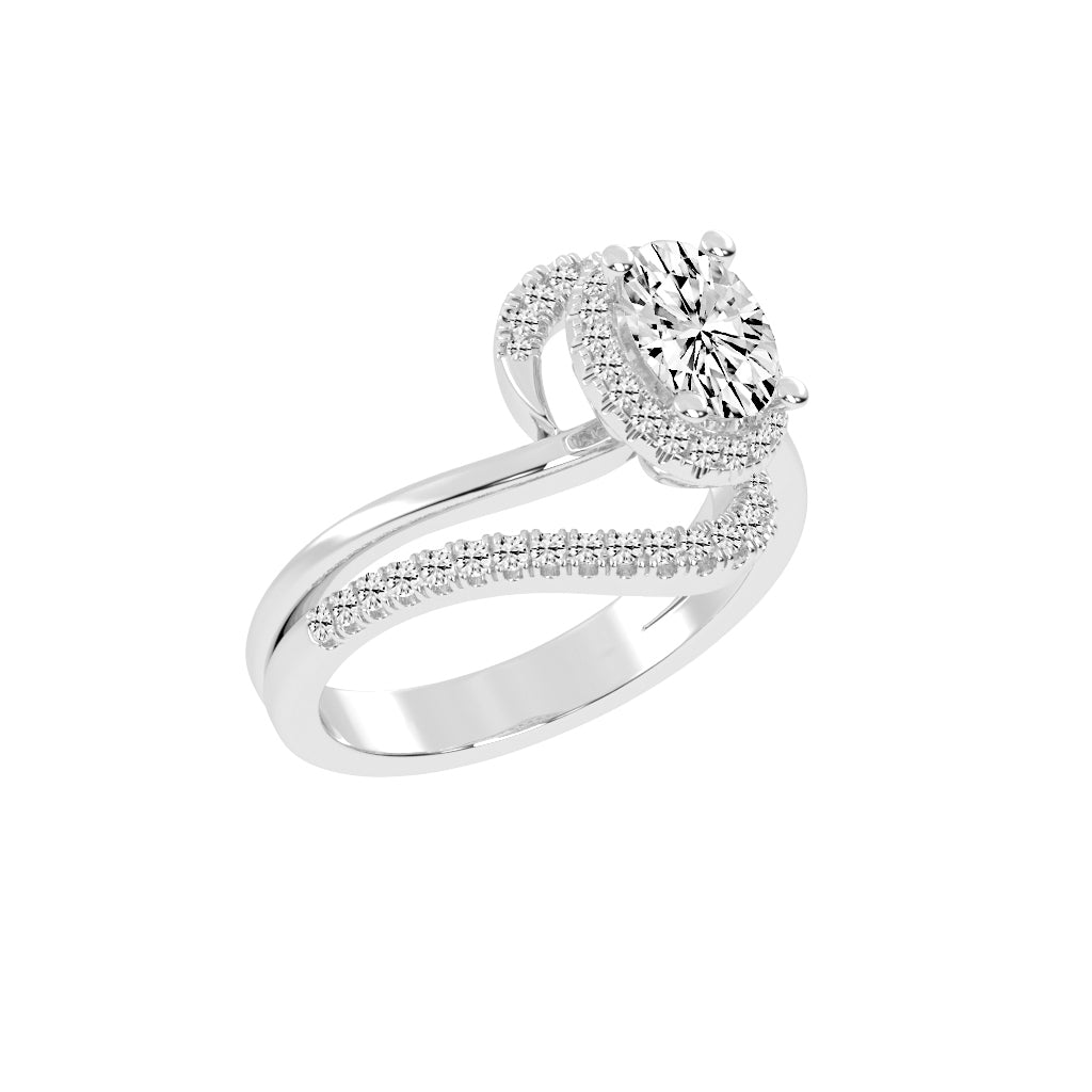 Adorelle Freeform Oval Cut Classic Lab Diamond Ring