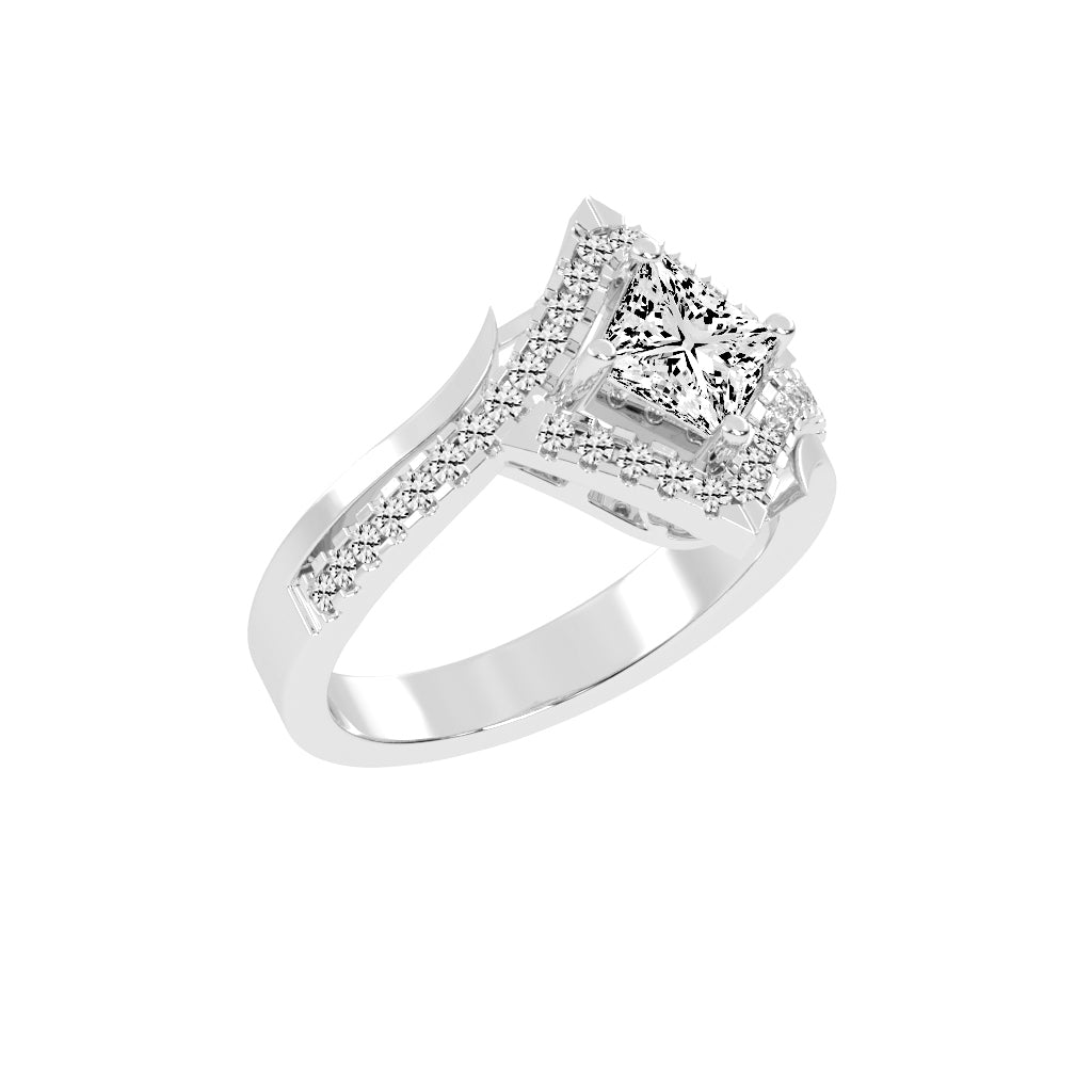 Aurivana  Bypass Princess Cut Classic Lab Diamond Ring