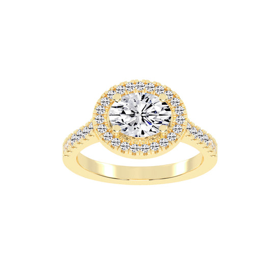 Halionaise Oval Cut Halo Lab Diamond Ring