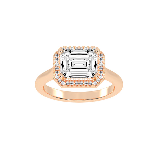 Halaira  Emerald Cut Halo Lab Diamond Ring