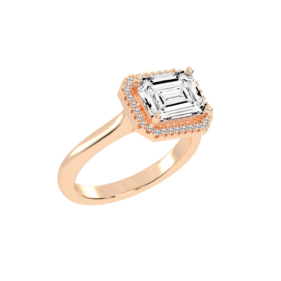 Halaira  Emerald Cut Halo Lab Diamond Ring