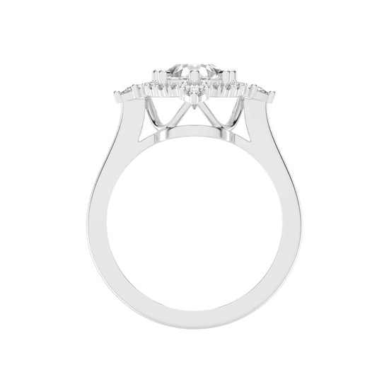 Halistine Halo Cluster Pear Cut Lab Diamond Ring