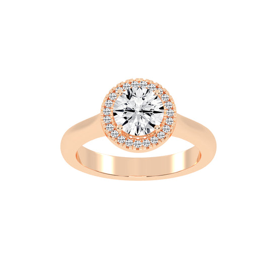 Haloetra  Cathedral Shank Halo Lab Diamond Ring