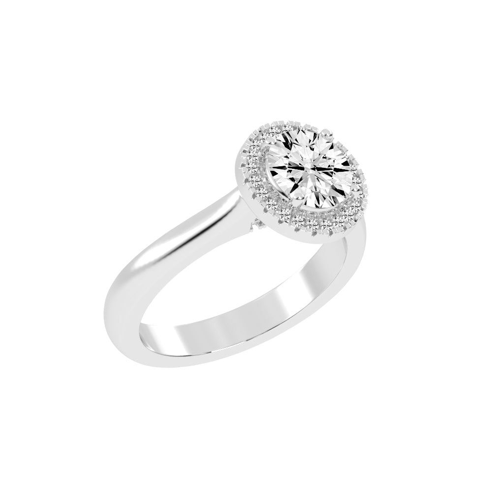 Haloetra  Cathedral Shank Halo Lab Diamond Ring