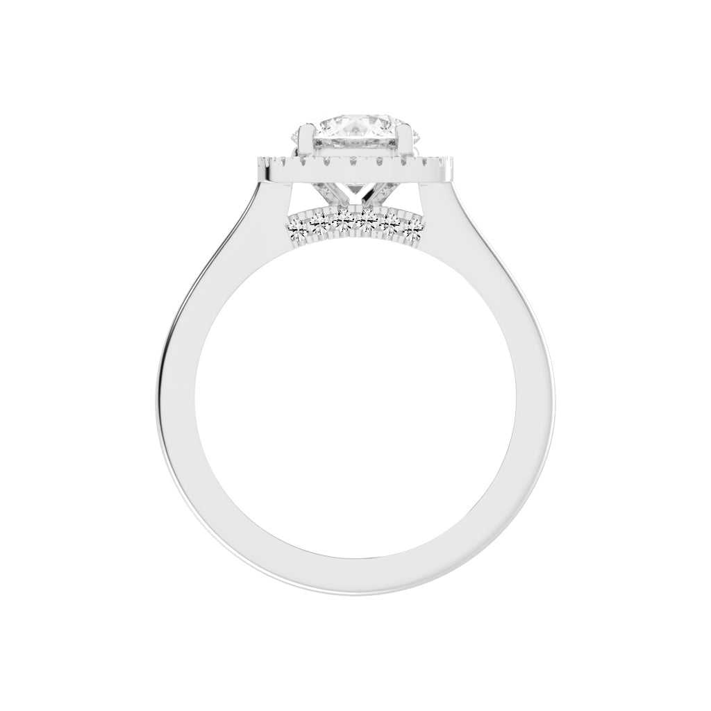 Haloetra  Cathedral Shank Halo Lab Diamond Ring