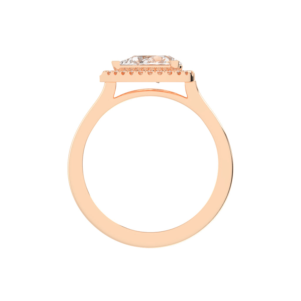 Halistaire Pear Cut Halo Lab Diamond Ring