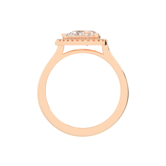 Halistaire Pear Cut Halo Lab Diamond Ring