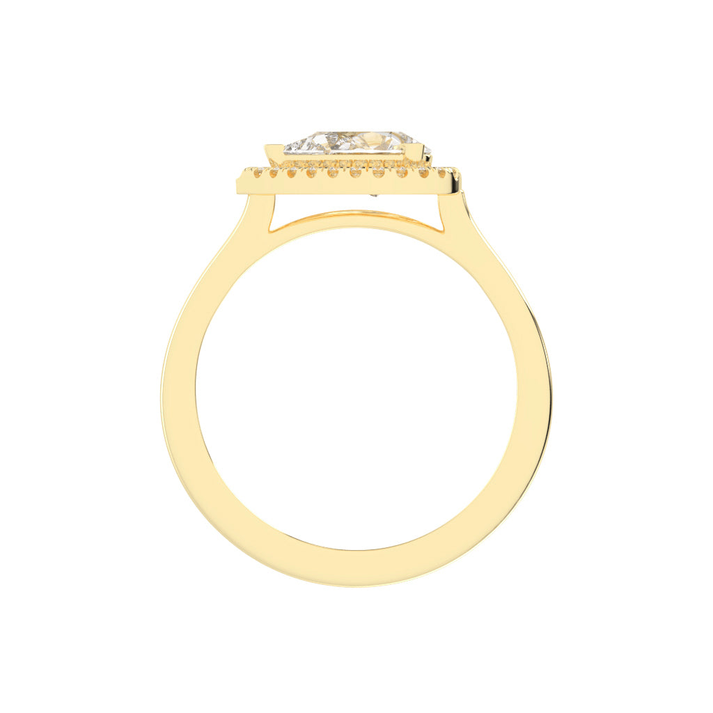 Halistaire Pear Cut Halo Lab Diamond Ring