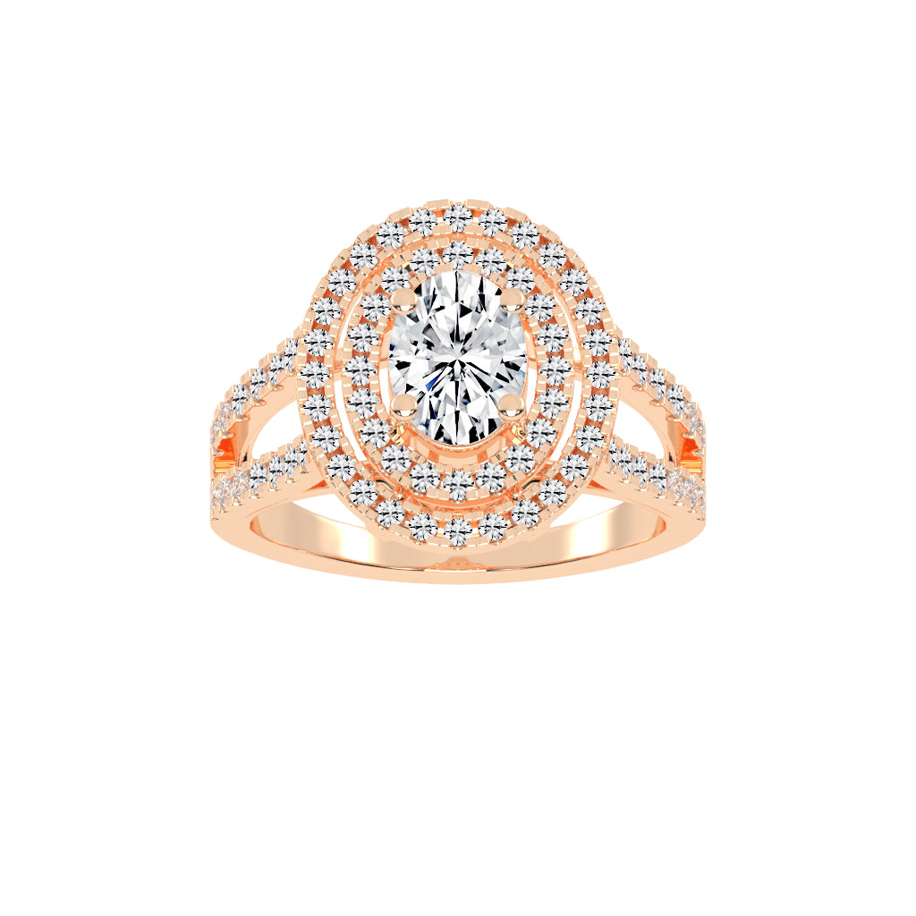 Glimvora Oval Cut Cocktail Lab Diamond Ring