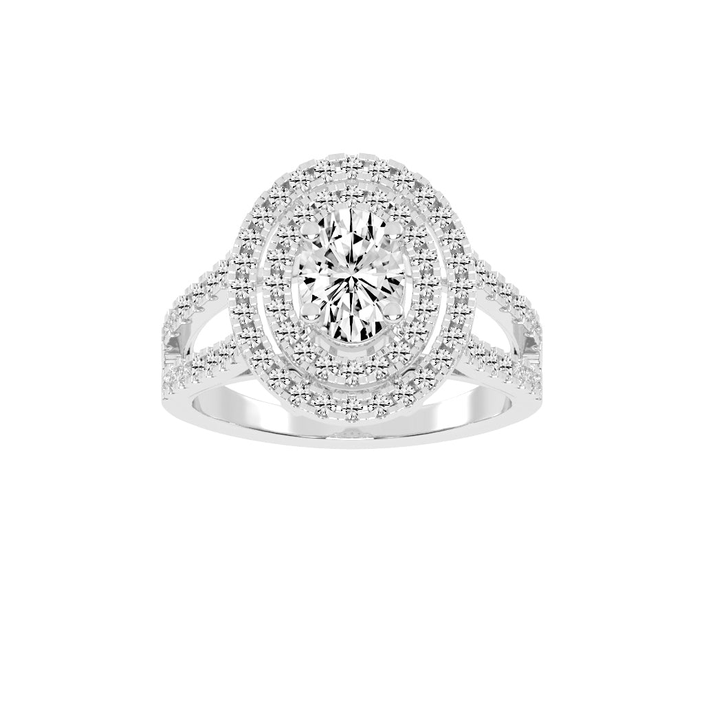 Glimvora Oval Cut Cocktail Lab Diamond Ring