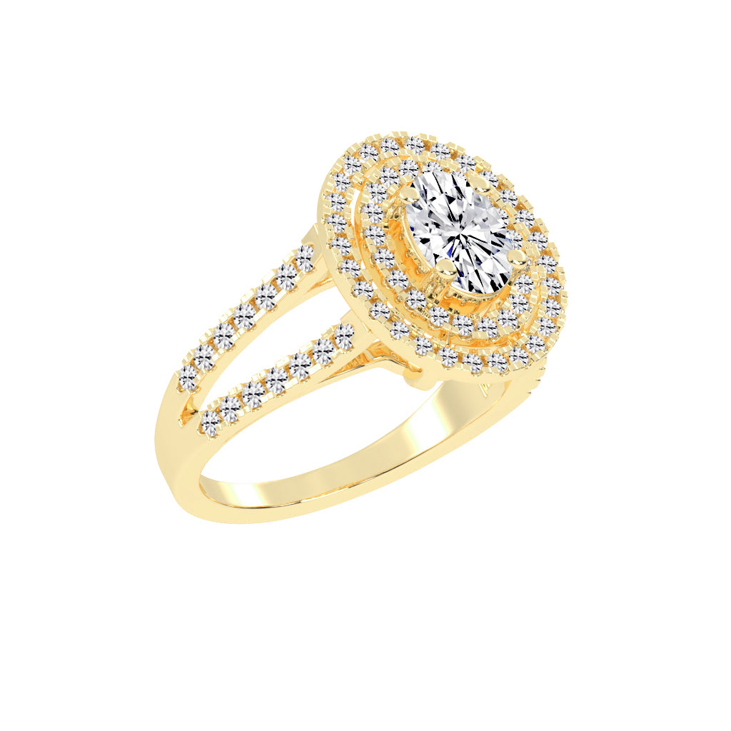 Glimvora Oval Cut Cocktail Lab Diamond Ring