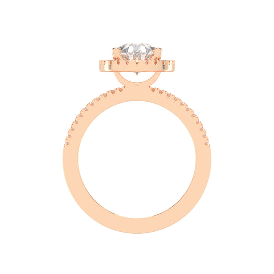 Diamorina Split Shank Pear Cut Side Stone Lab Diamond Ring