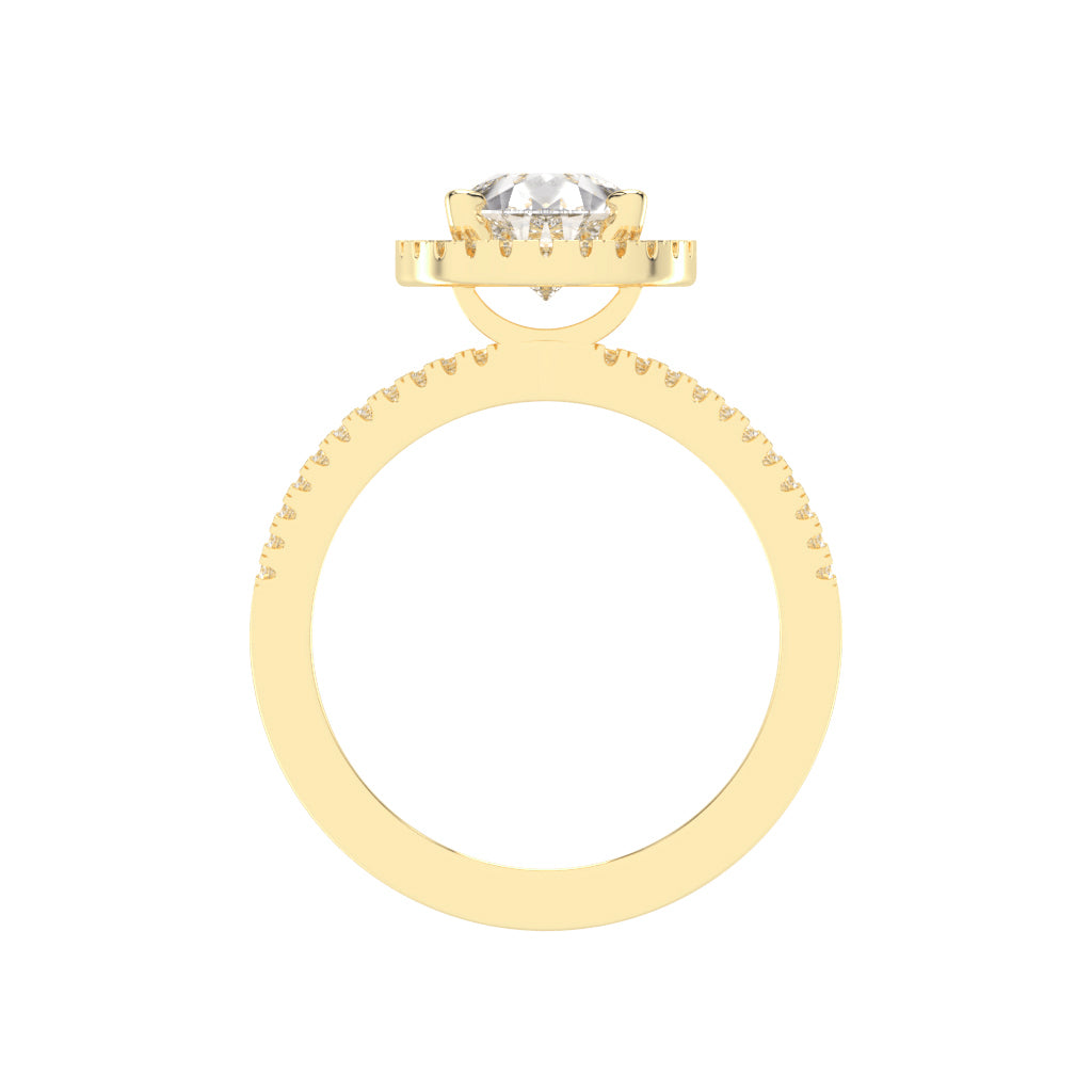 Diamorina Split Shank Pear Cut Side Stone Lab Diamond Ring