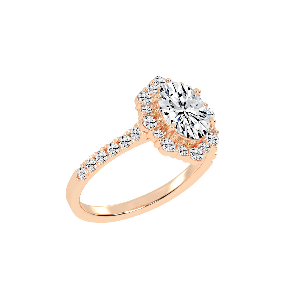 Siderelix Oval Cut Side Stone Lab Diamond Ring