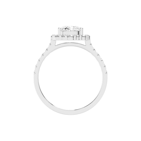 Siderelix Oval Cut Side Stone Lab Diamond Ring