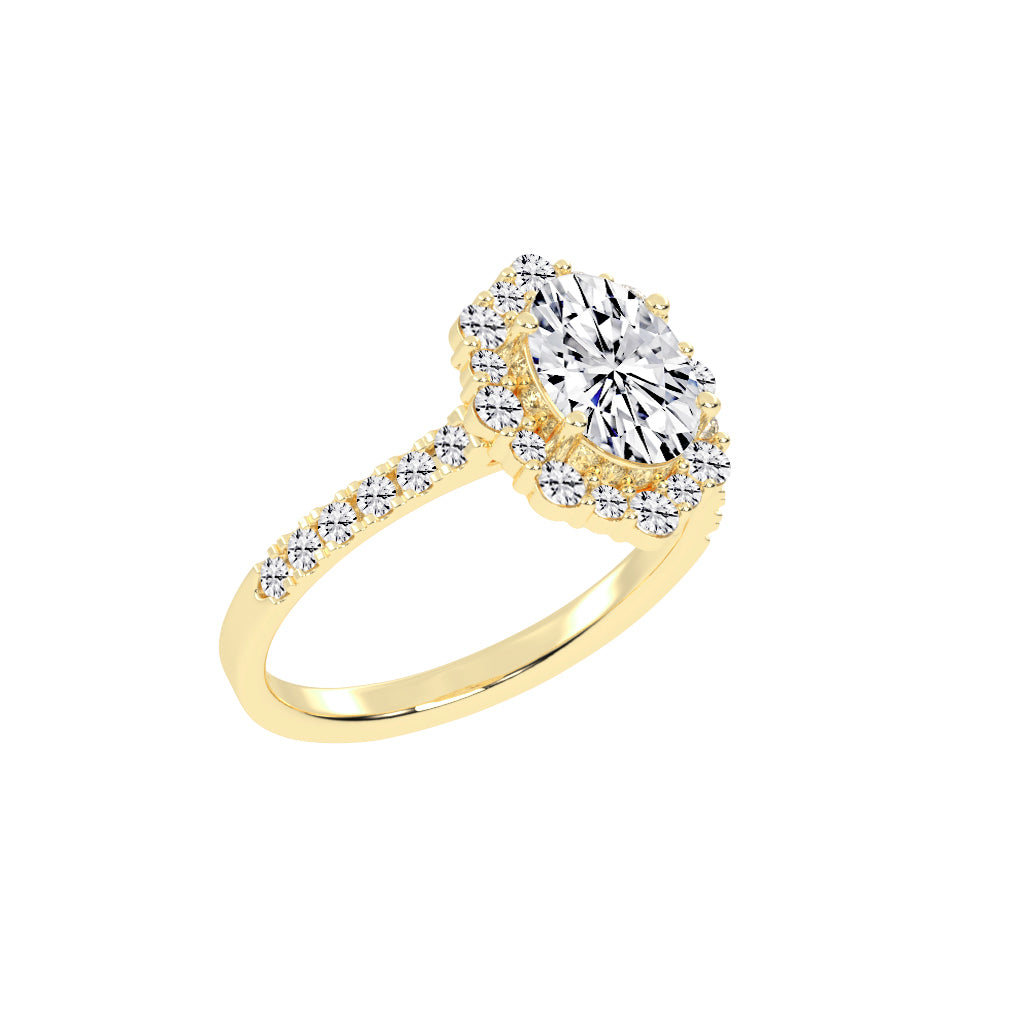 Siderelix Oval Cut Side Stone Lab Diamond Ring