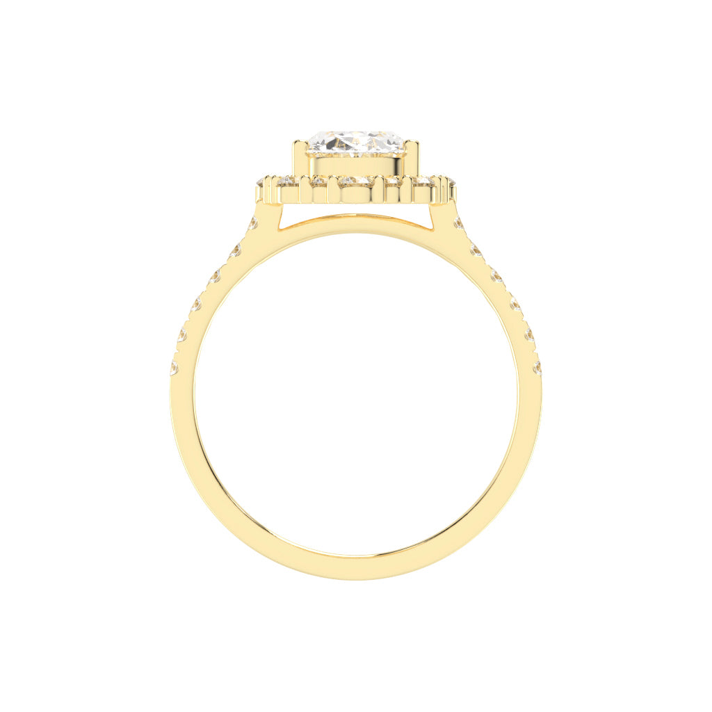 Siderelix Oval Cut Side Stone Lab Diamond Ring