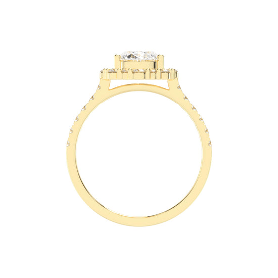 Siderelix Oval Cut Side Stone Lab Diamond Ring
