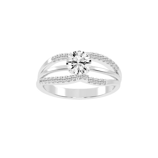 Valiantix Split Shank Round Cut Classic Lab Diamond Ring