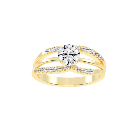 Valiantix Split Shank Round Cut Classic Lab Diamond Ring